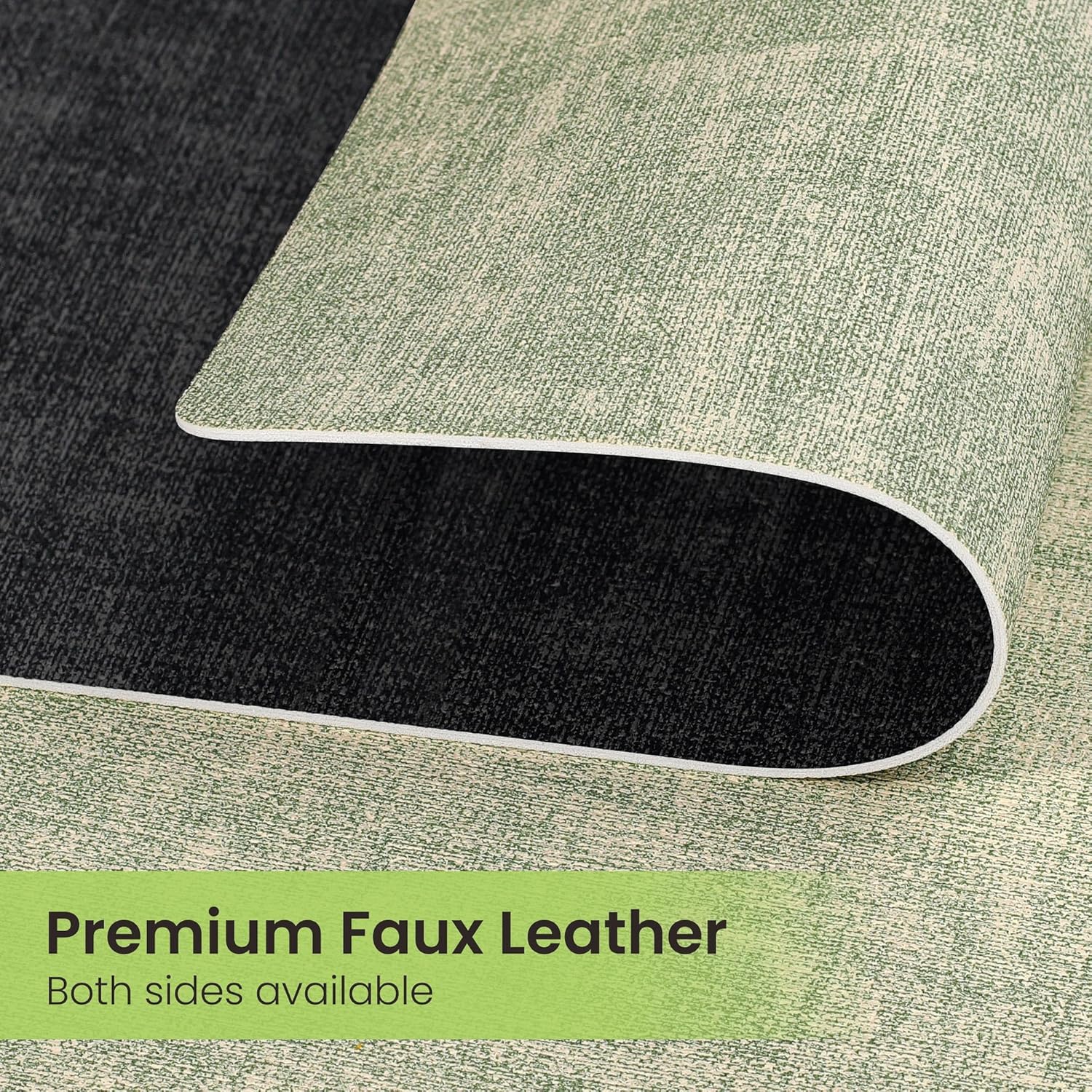 Faux Leather Dual Sided Placemats Set of 6, Square Non-Slip Heat Resistant Placemats with Coaster