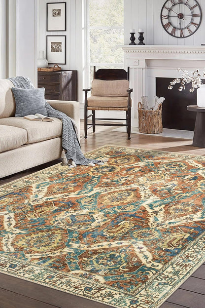 Keen Home Design 9x12 Rug - Machine Washable Area Rug with Non-Slip Backing, Ideal for Living Room