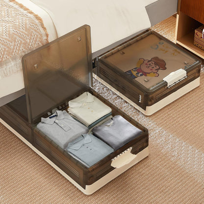 VECELO Under Bed Storage with Wheels, 2 Pack Stackable Under Bed Storage Containers, Underbed