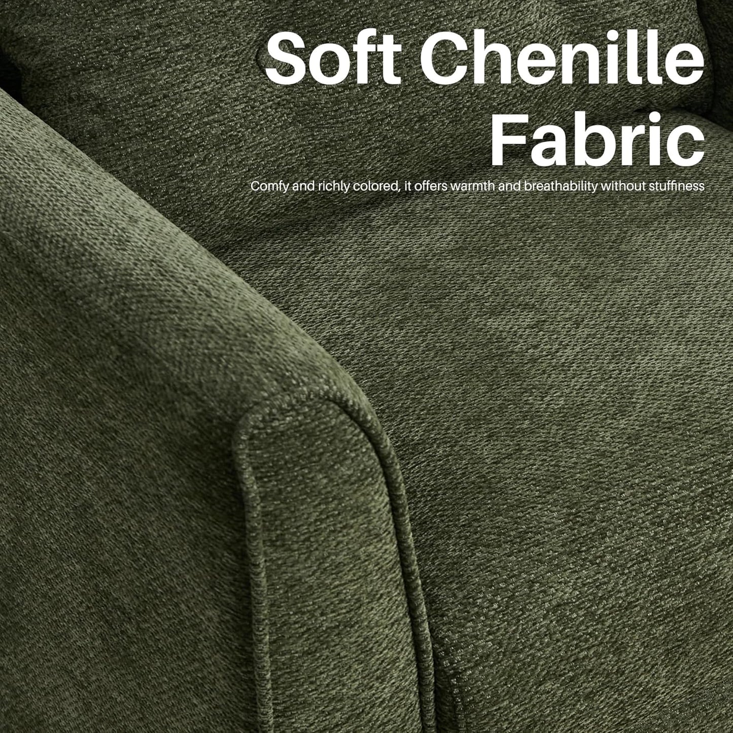 Modern Accent Chair with Wooden Legs Plush Fabric Armchair Cozy Reading Chair for Living Room