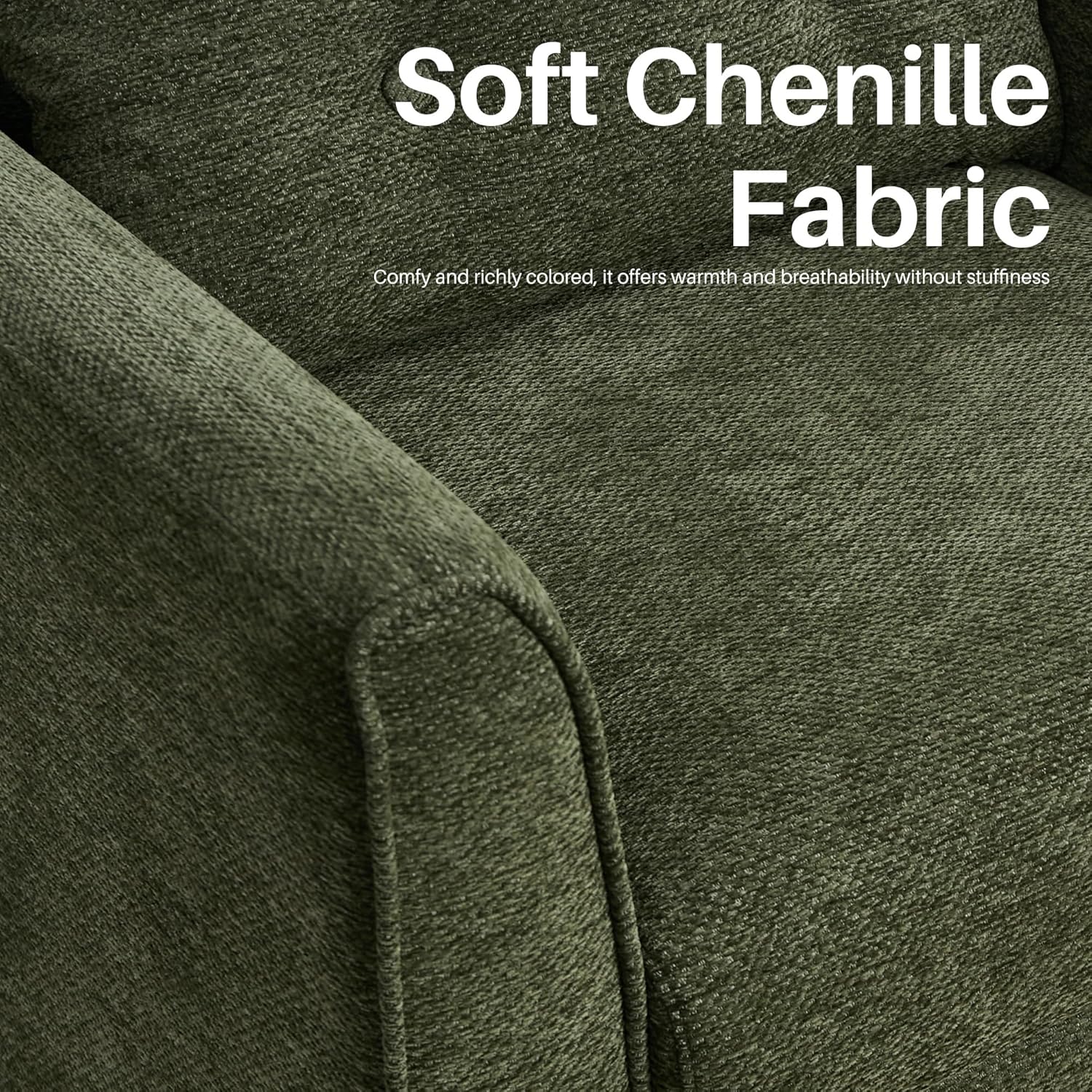 Modern Accent Chair with Wooden Legs Plush Fabric Armchair Cozy Reading Chair for Living Room