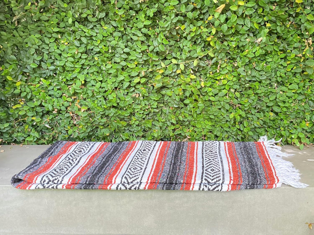 Del Mex Classic Mexican Blanket, Large Authentic Woven Falsa Throw (70"x50"), Artisan Southwest