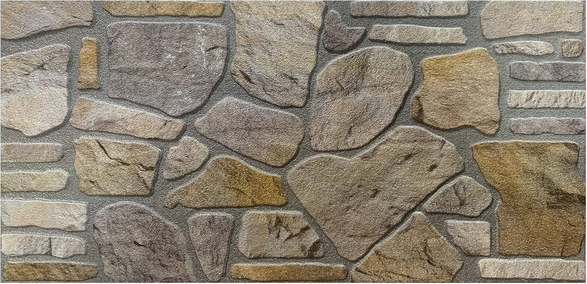 Dundee Deco 3D Wall Panels - Cladding, Grey Gold Stone Look Wall Paneling, Styrofoam Facing for