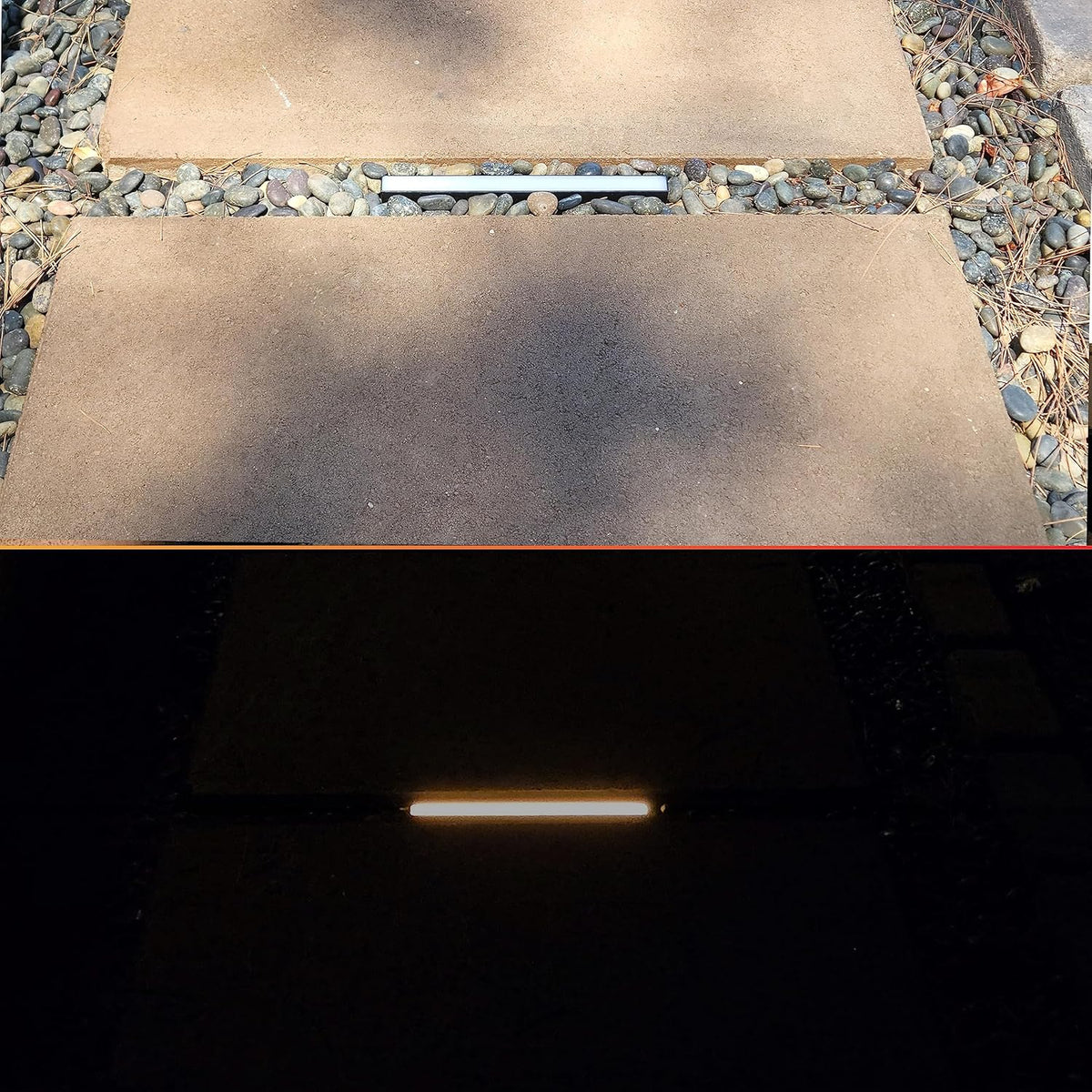 LUMENGY Paver Light Slim 0.5x8 Inch (0.55 x 7.87 inches) 2700K Warm White Glare-Free Steel Brick