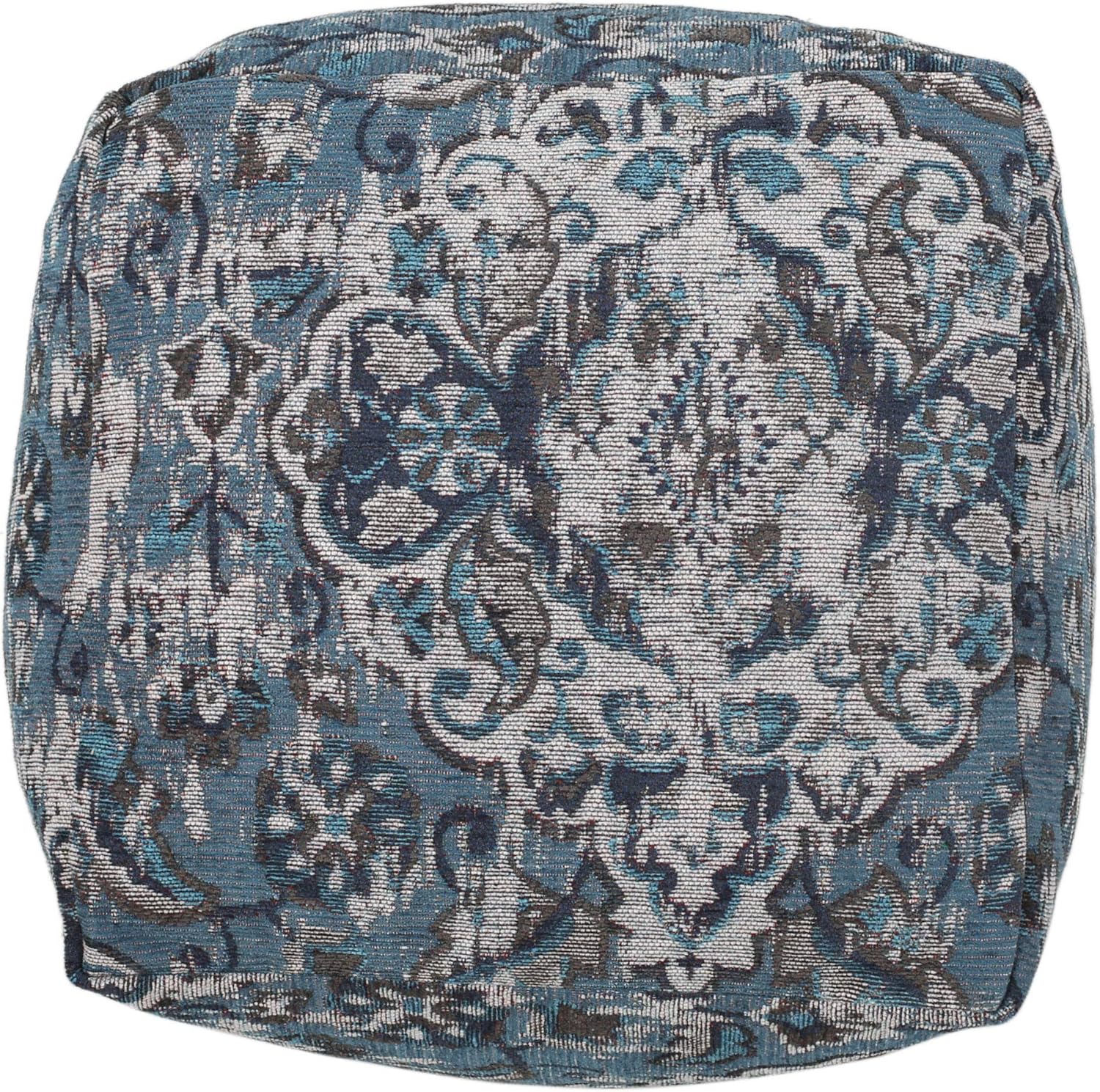 GDFStudio Boho Handmade Fabric Cube Pouf Ottoman Foot Stool - Bean Bag Floor Chair - Foot Rest