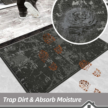 BEQHAUSE Dirt Trapper Door Mat 20"x32" Non-Slip Door Mats Washable Entryway Rugs Stain Resistant