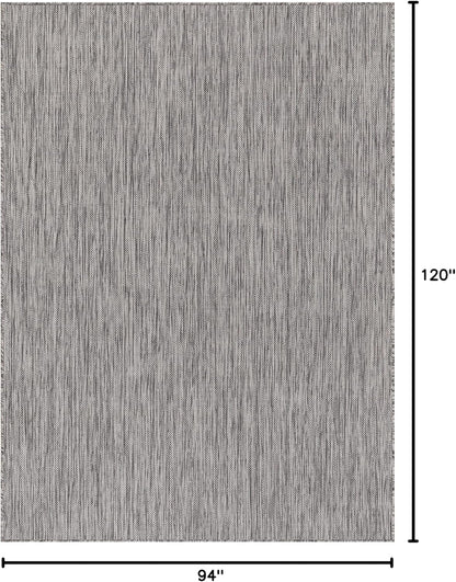 Washable Indoor Outdoor Rug 8x10 Weather Resistant Area Rugs Modern Solid for Porch Deck Balcony