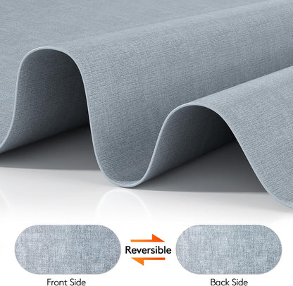DOLOPL Large Placemats Set of 6, Oval Reversible Wipeable & Non-Slip Place Mats, Modern Faux