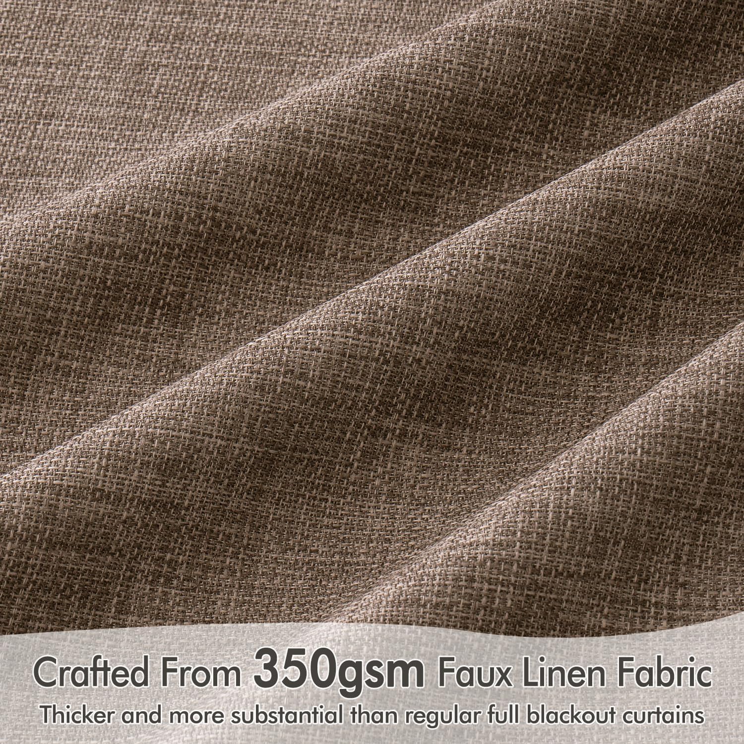 MIULEE 100% Blackout Curtains 96 Inch Long 2 Panels Set for Bedroom, Thick Faux Linen Black Out