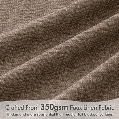 MIULEE 100% Blackout Curtains 96 Inch Long 2 Panels Set for Bedroom, Thick Faux Linen Black Out