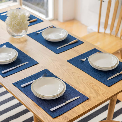 Demetex Place Mats Set of 6 Farmhouse Heat Resistant Table Linen Placemats for Party Buffet and