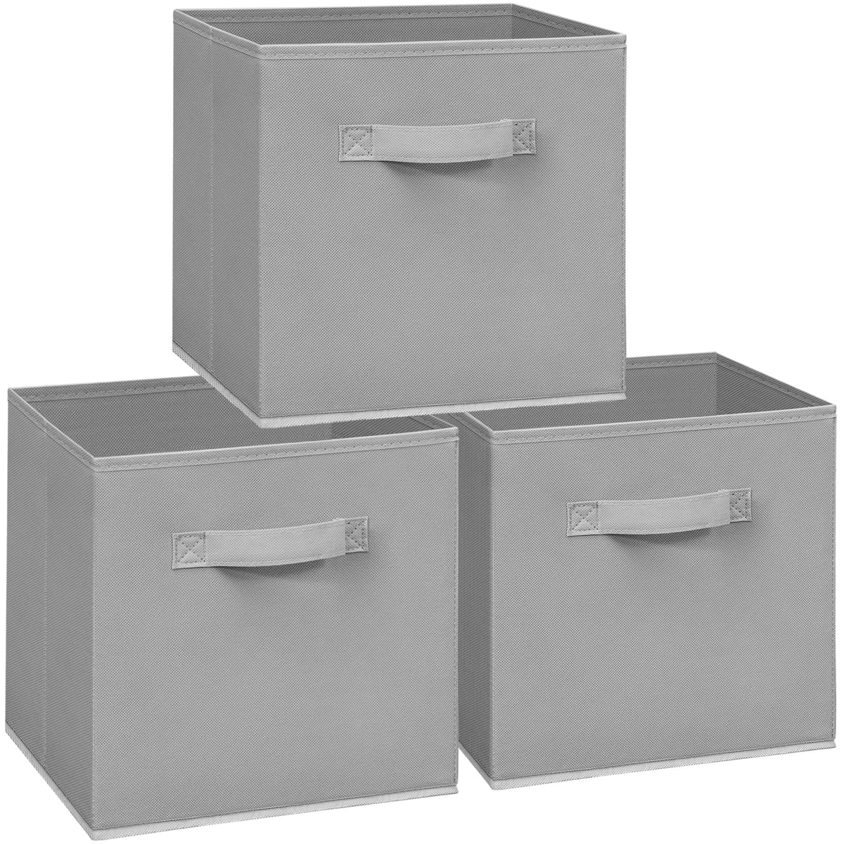 Easi 11 inch Cube Storage Bins, 3 Storage Cube Organizer, Collapsible Fabric storage cubes with