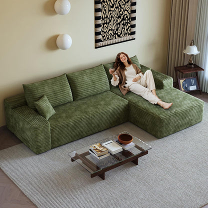 108" Sectional Couches for Living Room Modern Modular Sofa with L-Shape Couchs Upholstered Boneless
