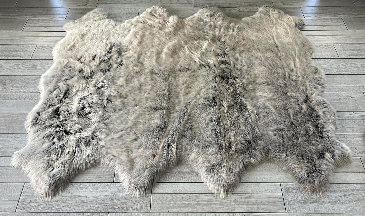 LAMBZY Faux Sheepskin Super Soft Hypoallergenic Free Shape Silky Shag Rug, Luxury Shaggy Silky