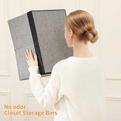 linen closet organizers and storage, 3 Pack Large Storage Baskets, Washable, Clothing Storage Bins