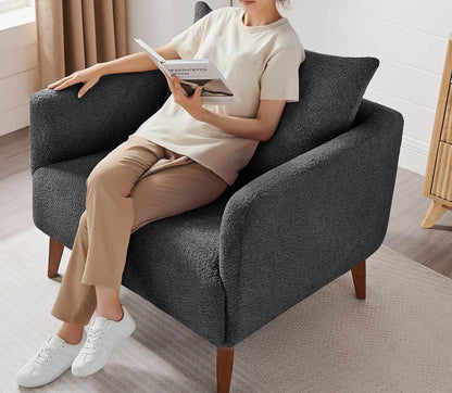 Oversized Accent Chair Modern Boucle Armchair for Living Room- 37" Wide Accent Chair with Solid
