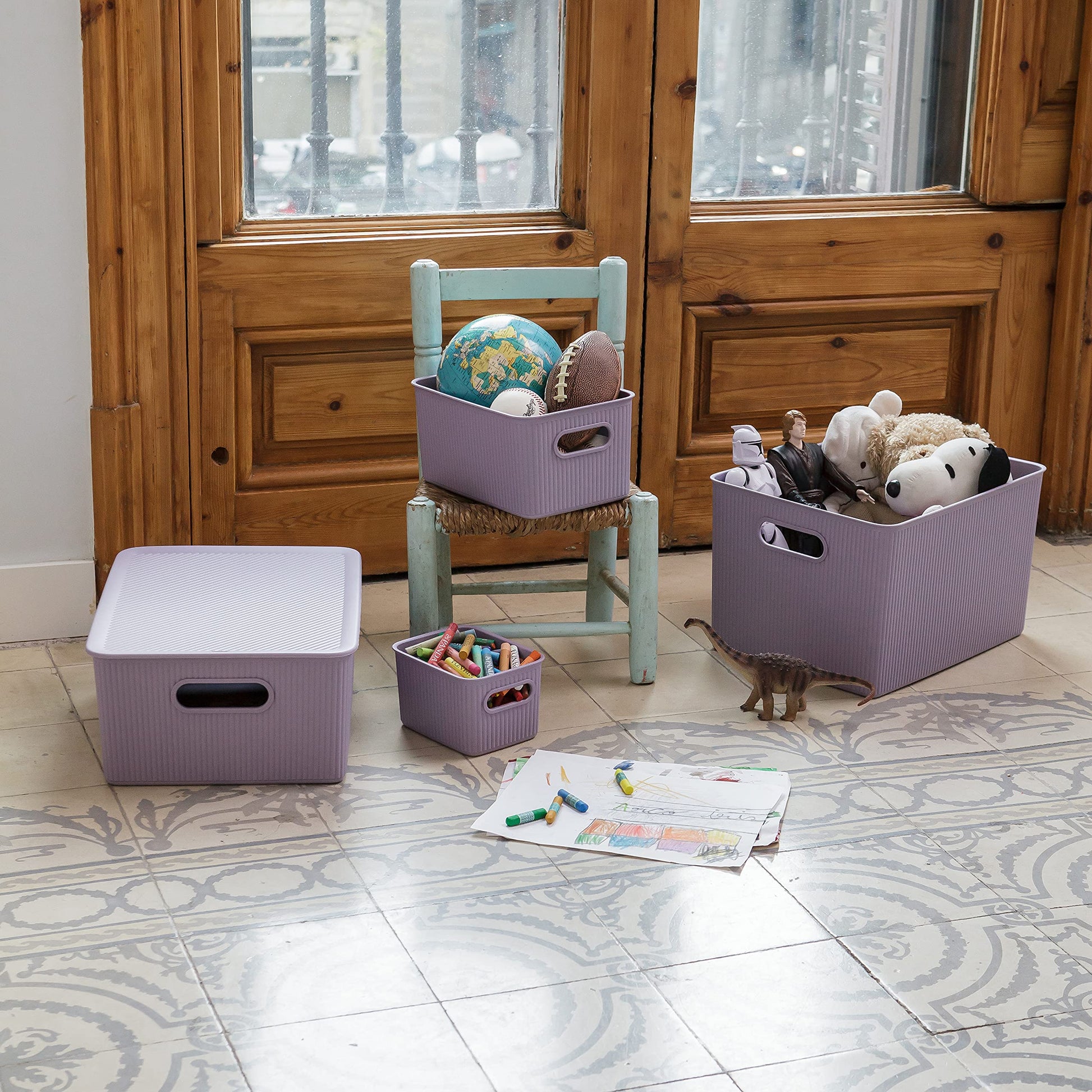 Tatay Baobab Multipurpose Large Storage Basket, Lilac, 29.4 X 38.5 X 16