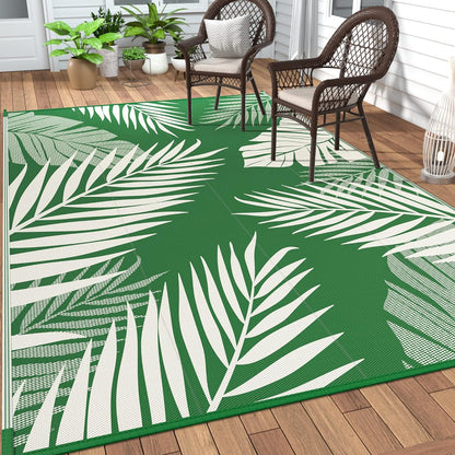 GENIMO Outdoor Rug 6' x 9' Waterproof for Patios Clearance, Reversible Outdoor Plastic Straw