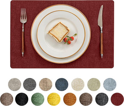 Romanstile Vinyl Placemats Set of 4-12 X 18 Inch - Heat Resistant Place Mats 100% Waterproof