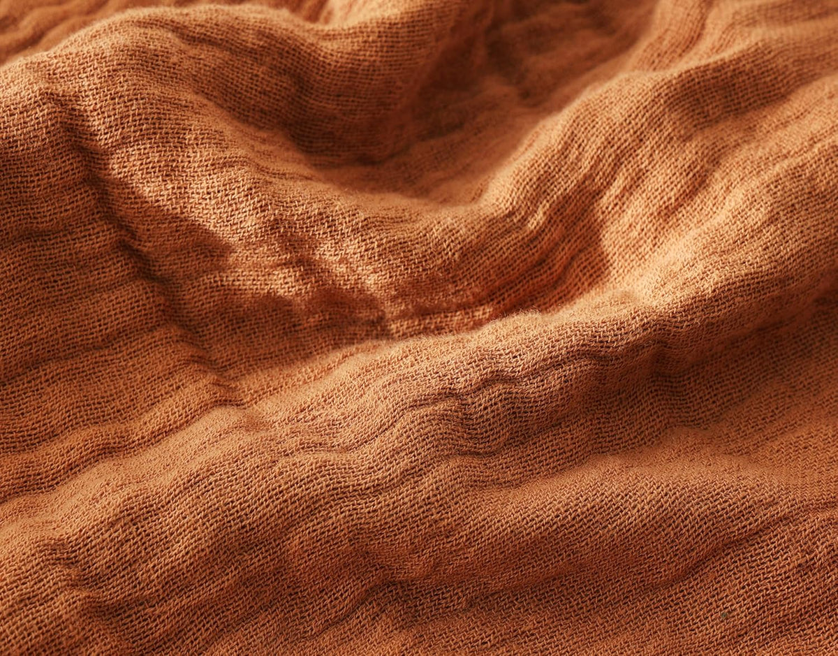 100% Cotton Muslin Throw Blanket for Bed, Couch, Travel, Luxuriously Soft, Pre-Washed, Breathable