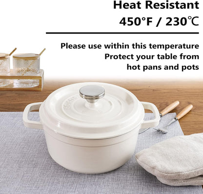 HOME BRILLIANT Cloth Placemats Set of 4 Heat Resistant Washable Plate Mats Placemats for Parties