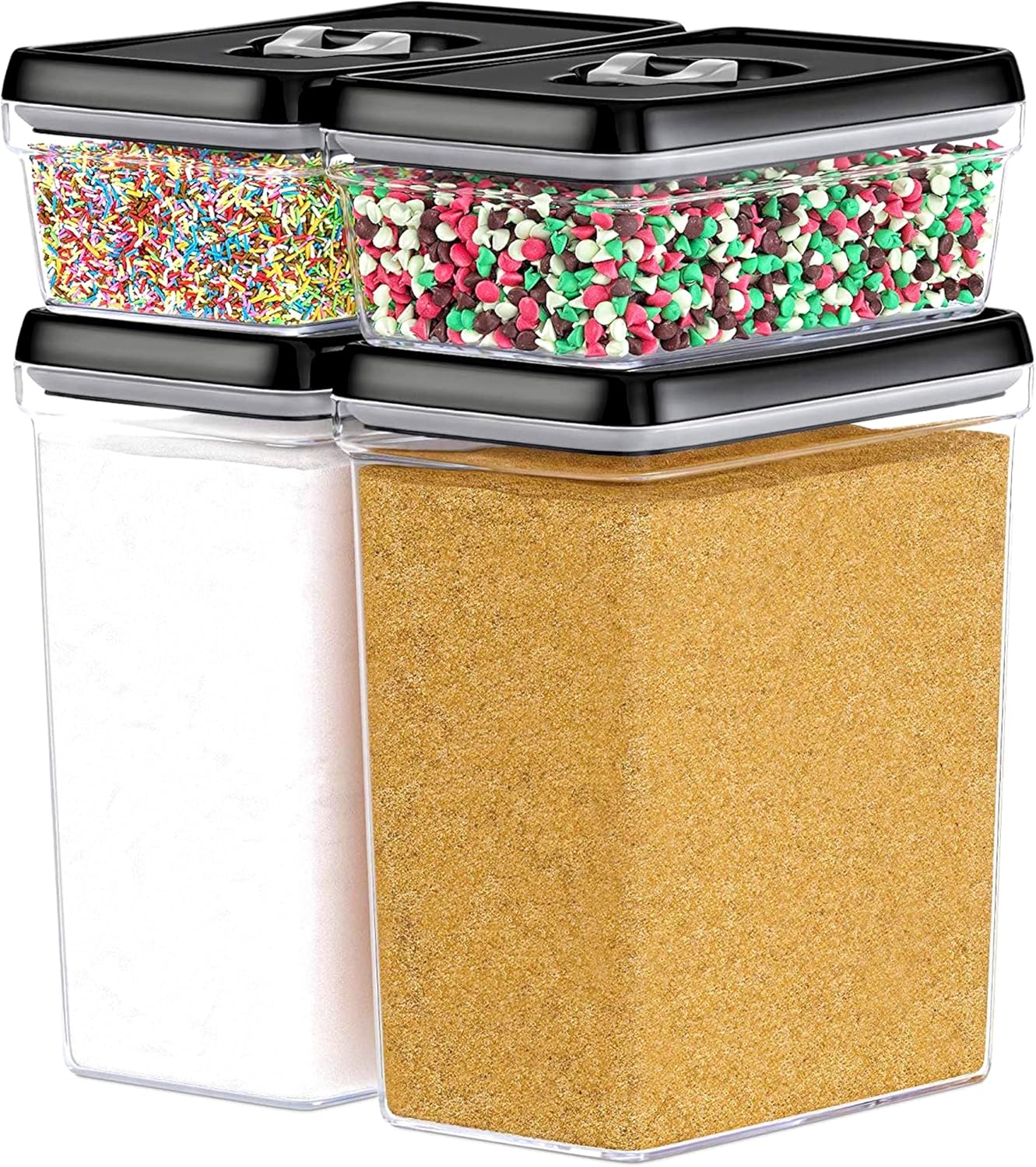 DWËLLZA KITCHEN Large Airtight Food Storage Containers - Clear Plastic Bulk Food Pantry & Kitchen