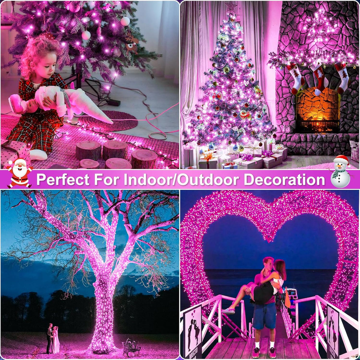 100FT 300 LED Christmas Lights Outdoor, Green Wire Christmas Tree Lights with 8 Modes Waterproof
