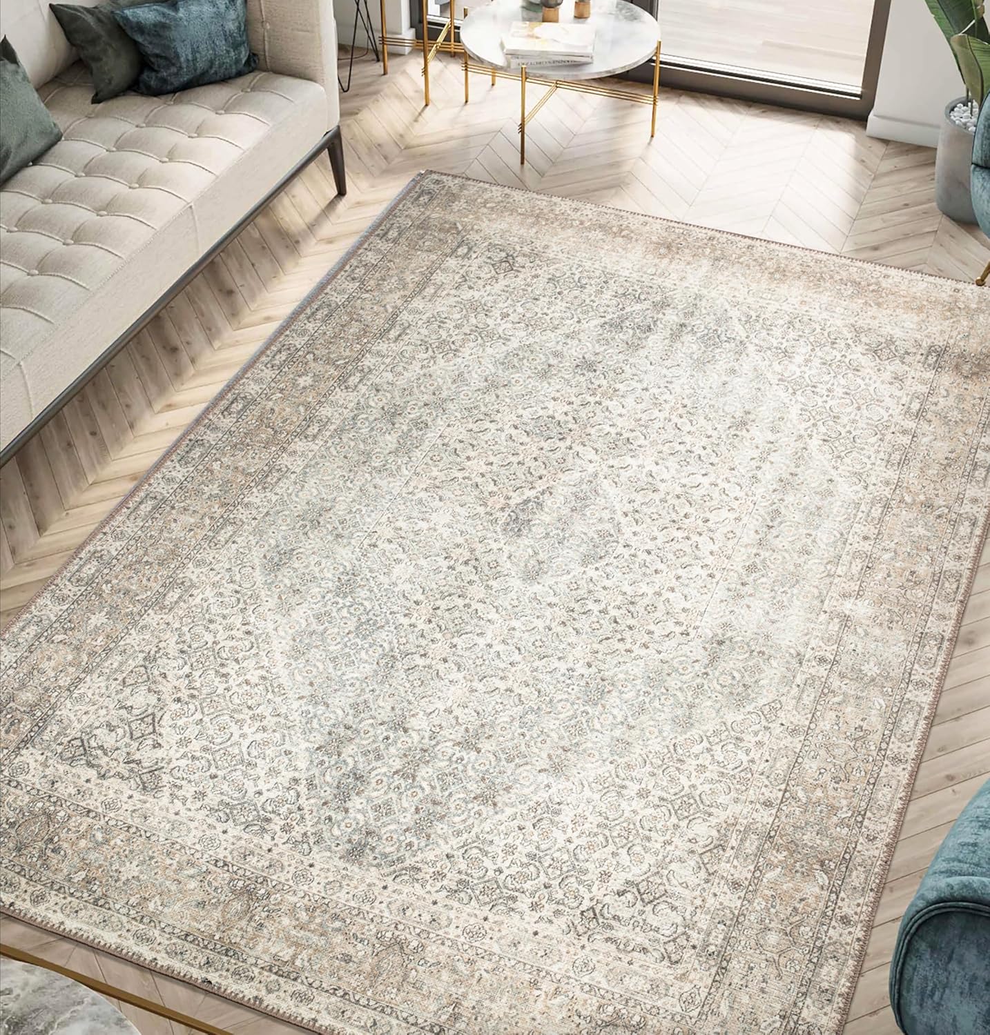 Keen Home Design 3x5 Rug - Machine Washable Entry Rug with Non-Slip Backing, Ideal for Enteryway