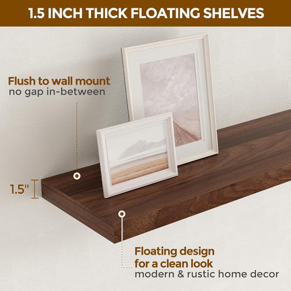 24 x 9 Floating Shelves, 9 Inch Deep Floating Shelf Wall Mounted, 24 Inch Bathroom Shelves Set of