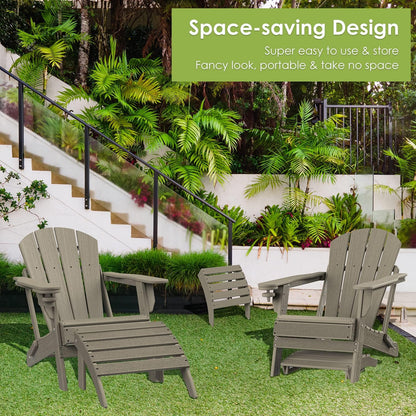 GREENVINES Adirondack-Ottoman | Wood Grain | Set of 2 | HDPE Plastic | Outdoor Footrest | All
