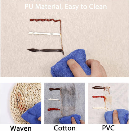 Set of 4 Faux Leather Placemats, PU Table Mats, Waterproof, Stain Resistant, Heat Resistant