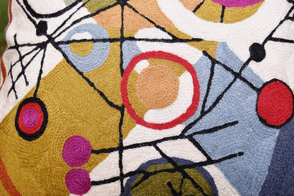 Kandinsky Abstract Throw Pillow Cover - Circles | Modern Couch & Outdoor Pillow | Mid Century Chair