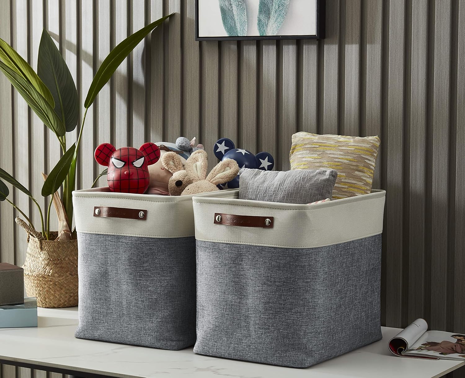 DECOMOMO Extra Large Storage Baskets 54.5L Fabric Storage Bins for Organizing Linen Closet, Toys