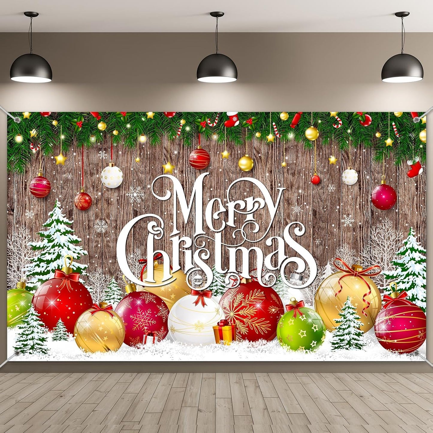 Irenare Christmas Backdrop Merry Christmas Banner Party Decoration Xmas Photography Background