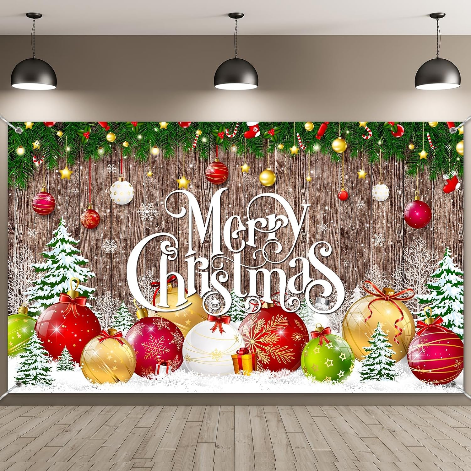 Irenare Christmas Backdrop Merry Christmas Banner Party Decoration Xmas Photography Background