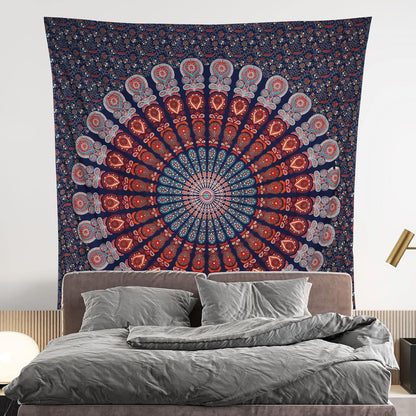 Bless International Handmade Indian hippie Bohemian Psychedelic Peacock Mandala Wall hanging