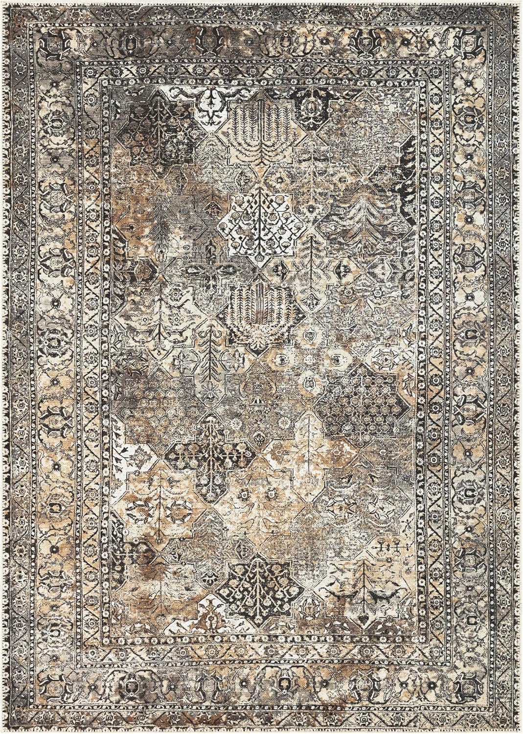 Keen Home Design 8x10 Rug - Machine Washable Area Rug with Non-Slip Backing, Ideal for Living Room