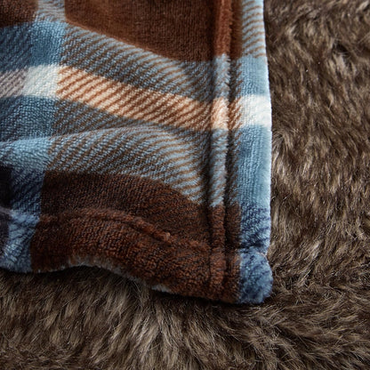 MERRYLIFE Throw Blanket Plaid Sherpa | Ultra-Plush Soft Colorful Oversized | Decorative Couch
