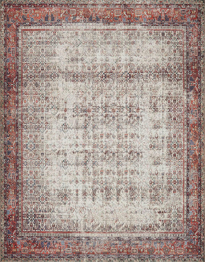 Loloi Layla Collection LAY-12 Ivory/Brick 2'-3" x 3'-9" .13" Thick Accent Rug, Soft, Durable