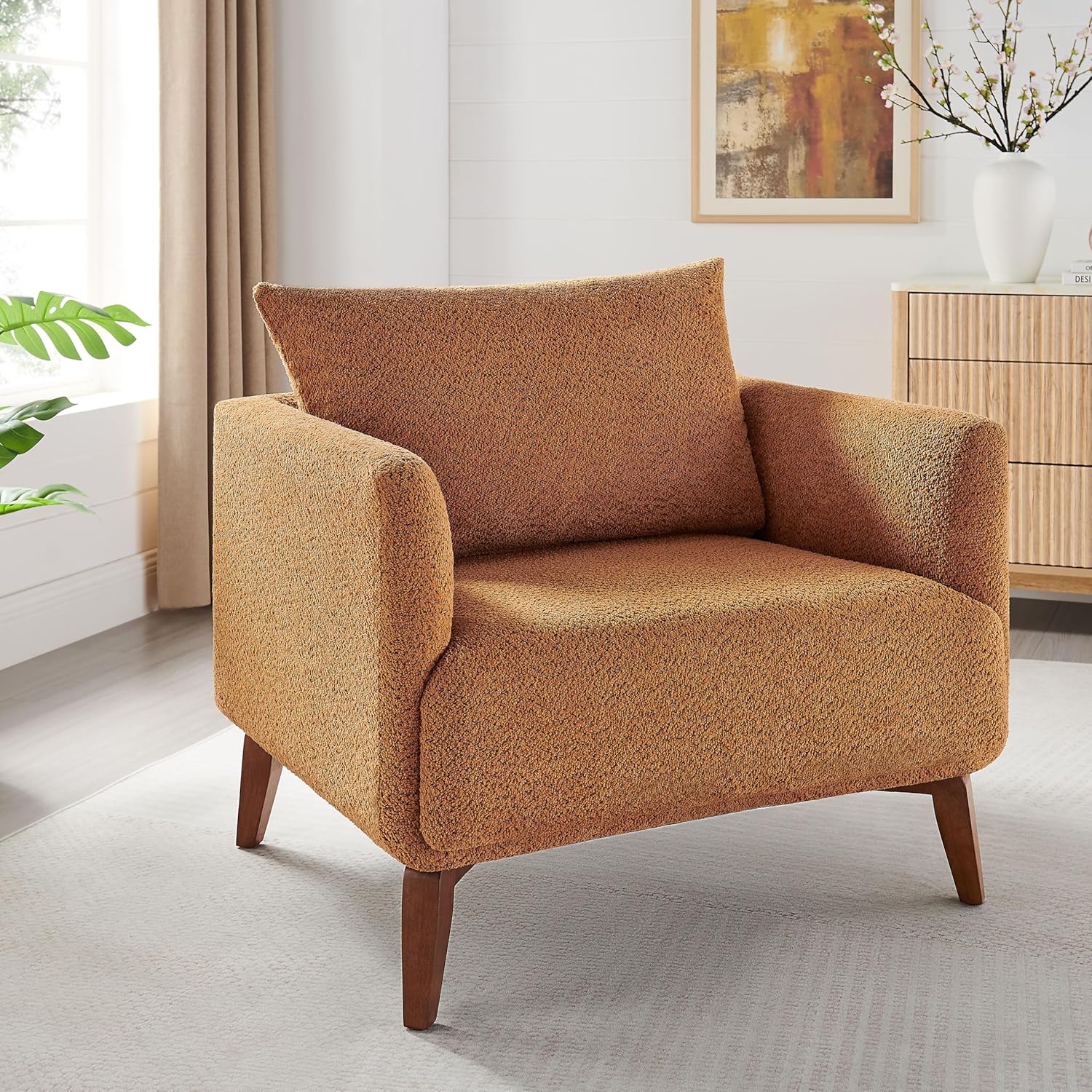 Oversized Accent Chair Modern Boucle Armchair for Living Room Sets of 2 - 37" Wide & Cozy Reading