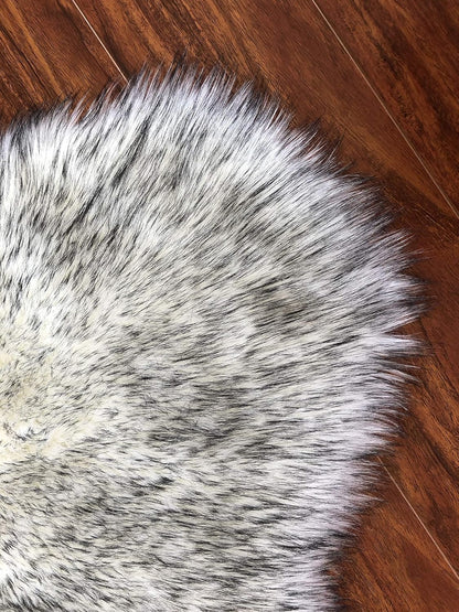 LAMBZY Faux Sheepskin Super Soft Free Shape Silky Shag Rug, Luxury Shaggy Silky Plush Carpet for