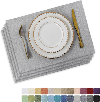 HOME BRILLIANT Cloth Placemats Set of 4 Heat Resistant Washable Plate Mats Placemats for Parties