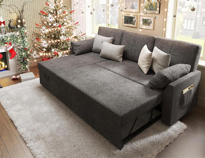 VanAcc Sleeper Sofa, Sofa Bed- 2 in 1 Pull Out Couch Bed with Storage Chaise, Sleeper Couch for