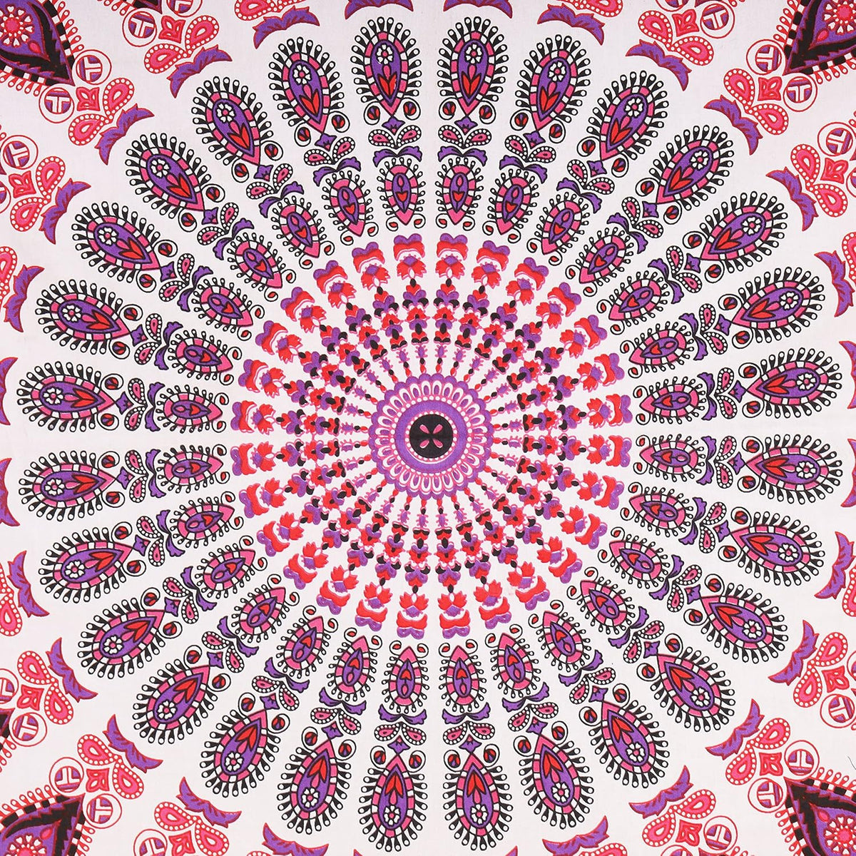 Bless International Handmade Indian hippie Bohemian Psychedelic Peacock Mandala Wall hanging
