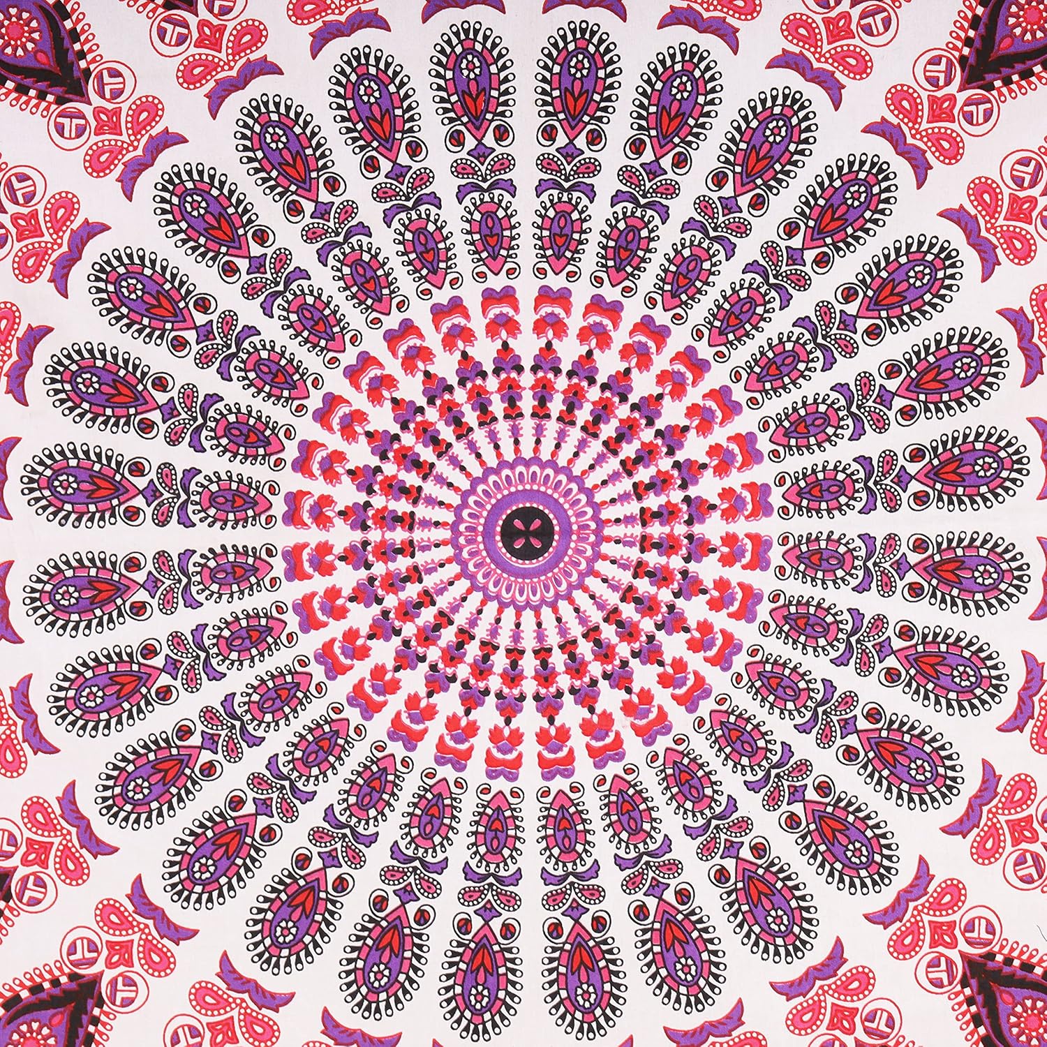 Bless International Handmade Indian hippie Bohemian Psychedelic Peacock Mandala Wall hanging