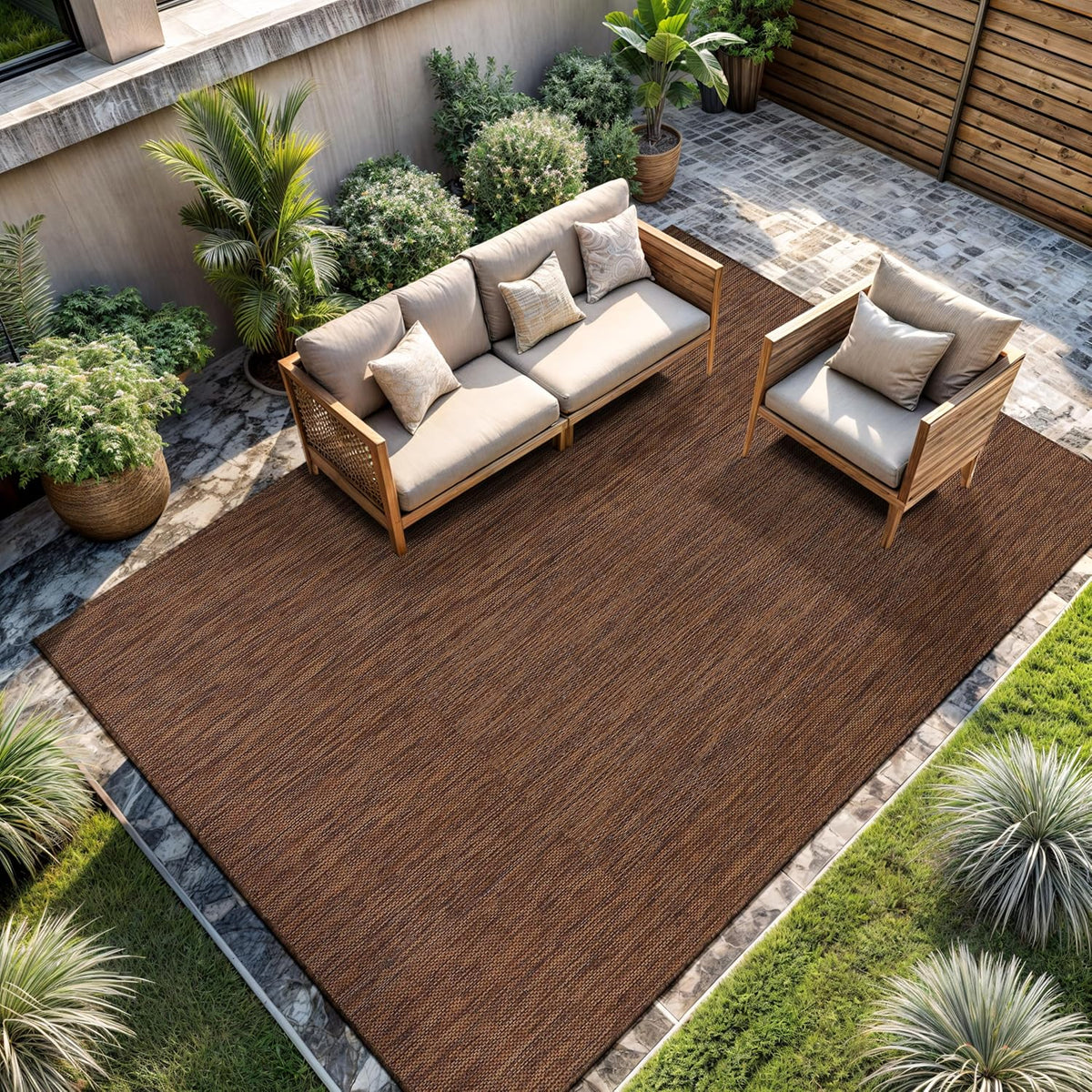 CAMILSON Outdoor Rug 8x10 Modern Area Rugs for Indoor and Outdoor Patios and Porches - Waterproof
