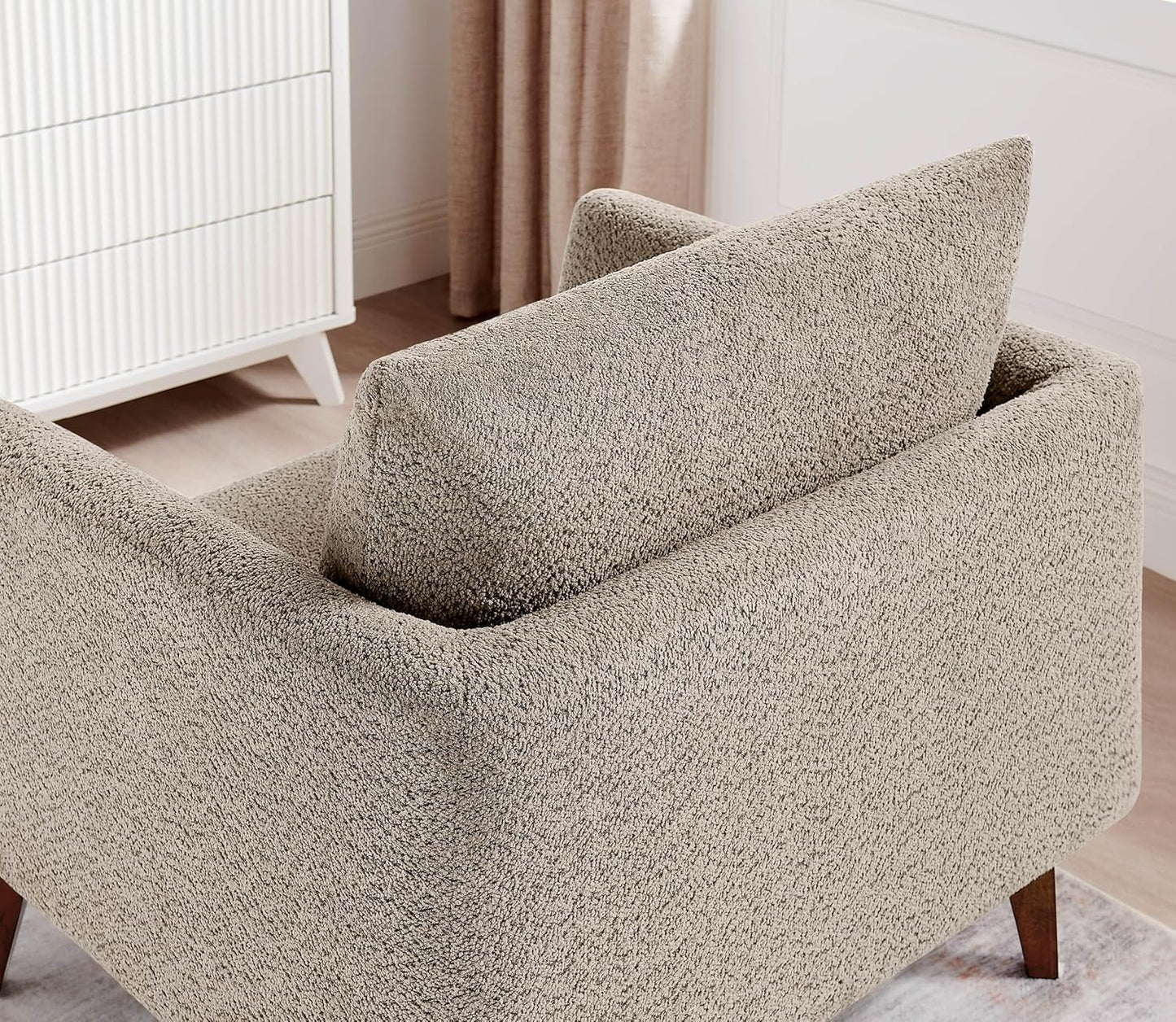Oversized Accent Chair Modern Boucle Armchair for Living Room- 37" Wide Accent Chair with Solid