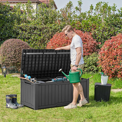 YITAHOME 120 Gallon Outdoor Storage Deck Box, Large Resin Patio Storage for Outdoor Pillows, Garden