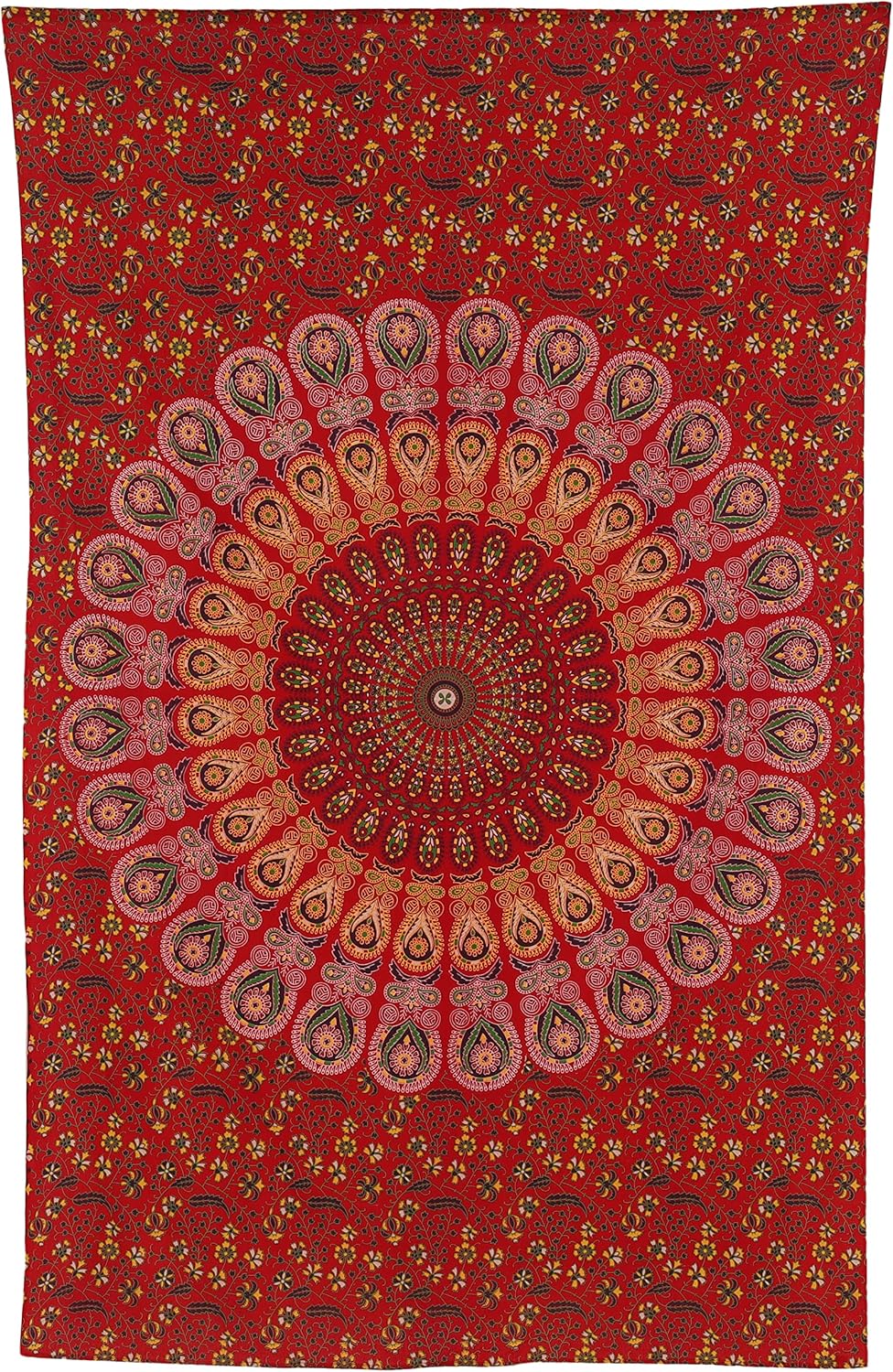 Bless International Handmade Indian hippie Bohemian Psychedelic Peacock Mandala Wall hanging