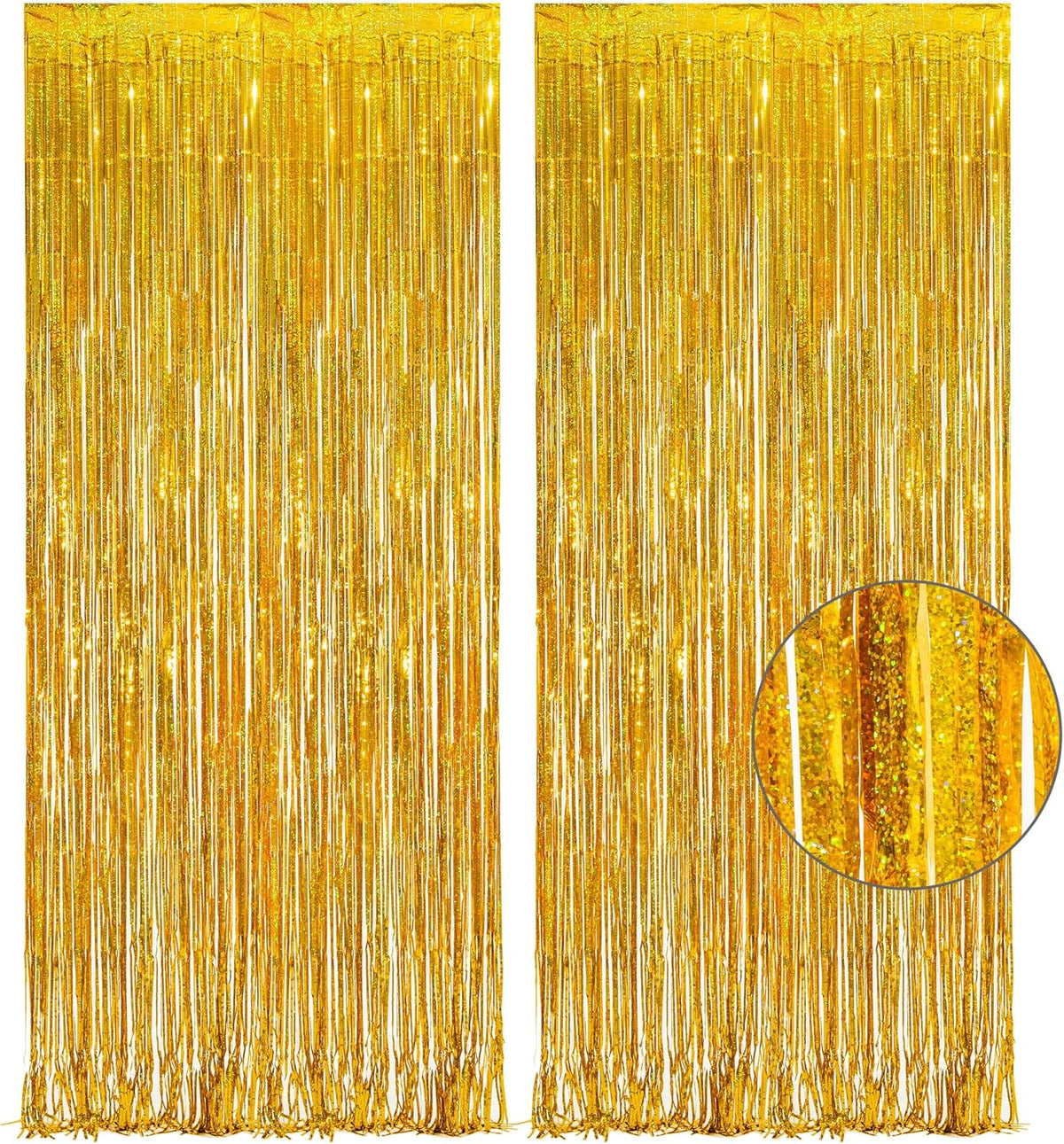 Gold Fringe Curtain Tinsel Backdrop - GREATRIL Foil Fringe Curtain Party Streamers for Prom 2026